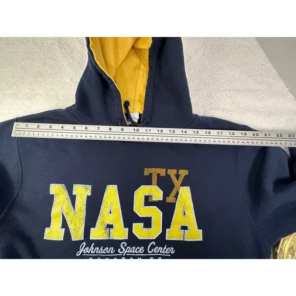 NASA Johnson Space Center Logo Hoodie Hooded Sweatshirt Navy Blue Large - Picture 5 of 12